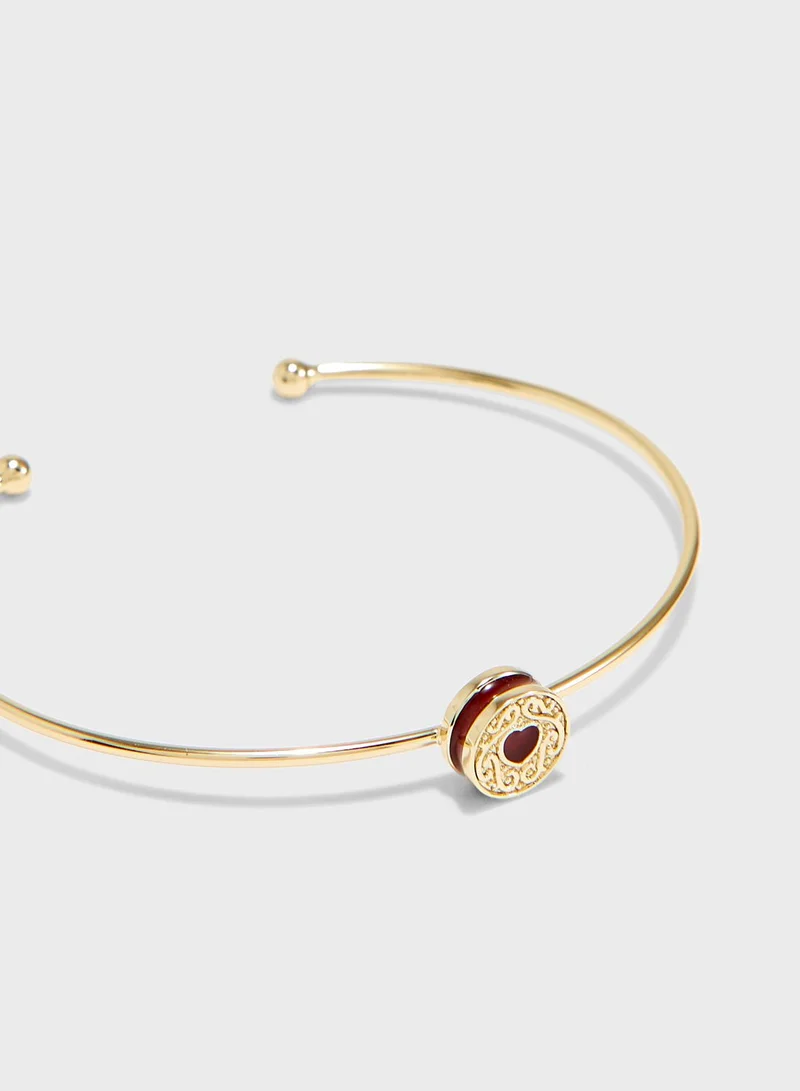 Ted Baker Bellesa Biscuit Button Ultra Fine Cuff Bracelet