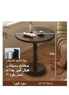 XiuWoo Living room home retro, living room side table, creative bedside table, rack black small round table, sofa side cabinet light luxury small coffee table  - Image 3