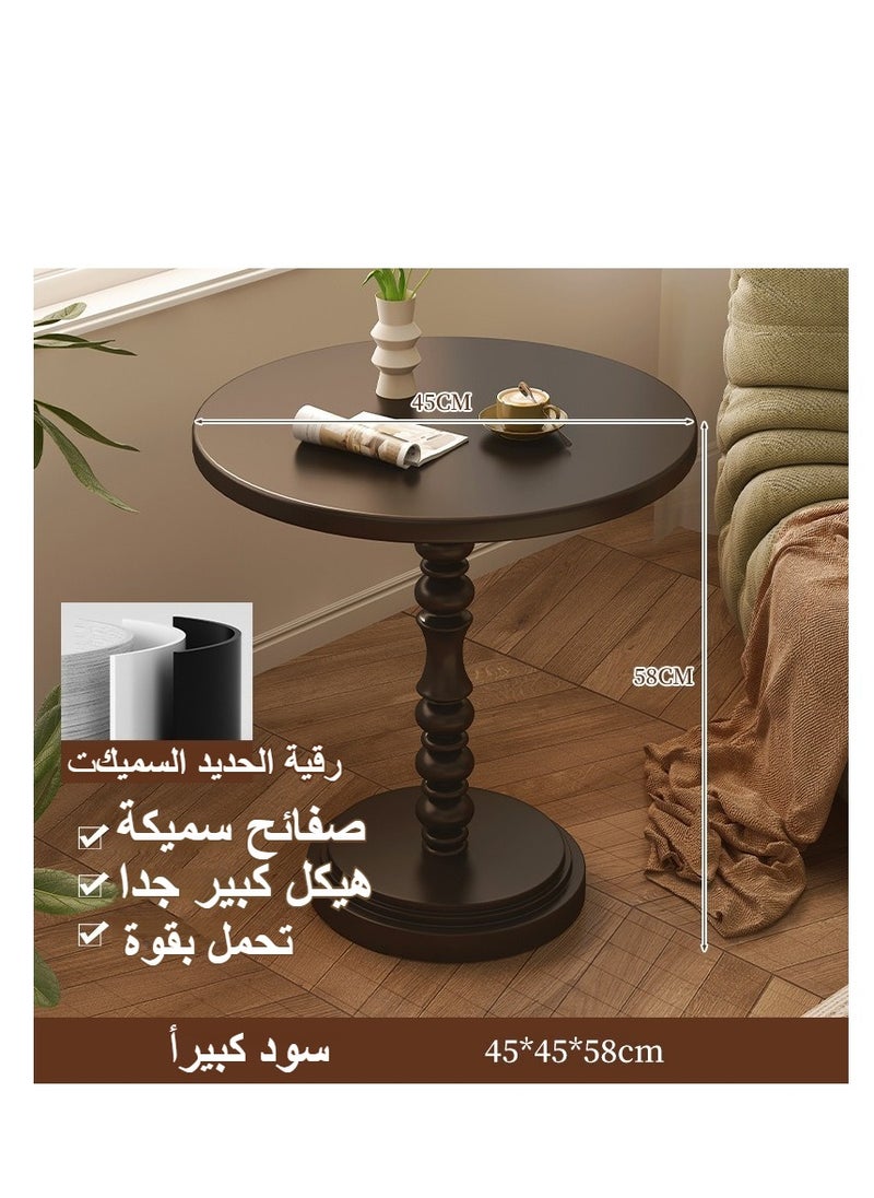 XiuWoo Living room home retro, living room side table, creative bedside table, rack black small round table, sofa side cabinet light luxury small coffee table  - Image 3