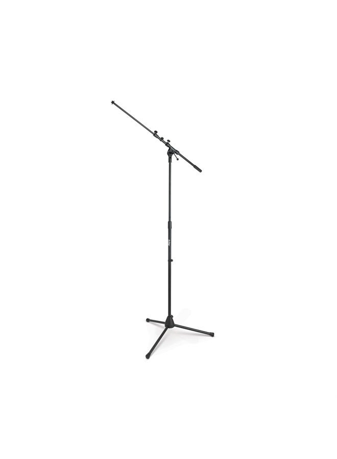 OnStage On-Stage MS7701TB Telescoping Euro Boom Mic Stand (Setup for Vocal and Instrument Microphones, Adjustable Height, Angle, and Length, Portable, Folding, Tripod Base, 5/8″-27 Threading, Steel, Black)  - Image 1