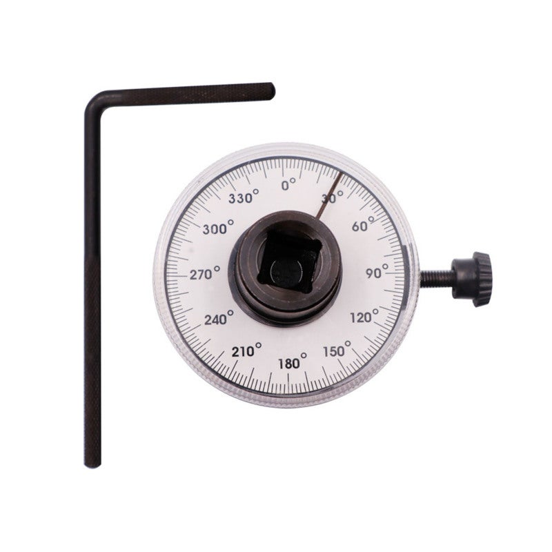 1/2 Inch 360 Degree Torque Angle Gauge - Precision Measurement Tool for Professional Mechanics - Chrome Vanadium Steel Drive Torque Angle Gauge with Clear Scale for High Performance Engines - Image 1