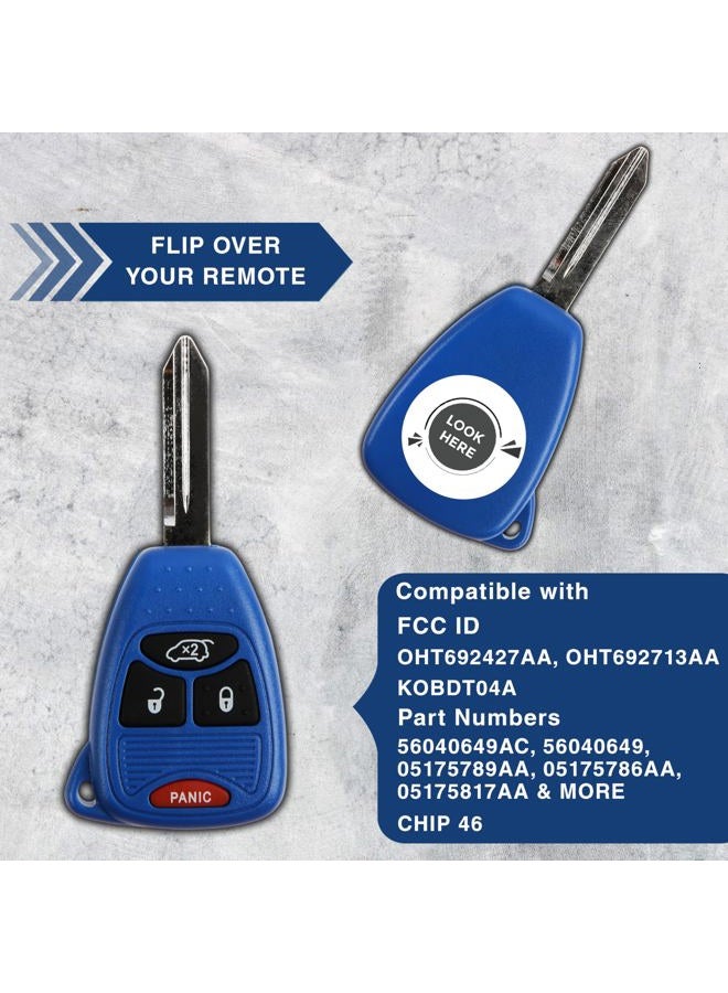 KeylessOption Key Fob Replacement for 2004 2005 2006 2007 2008 2009 2010 2011 2012 2013 2014 2015 2016 Chrysler 300 Dodge Durango Ram Jeep Cherokee Remote, 4-Button OHT692427AA, Self Programming - Image 4