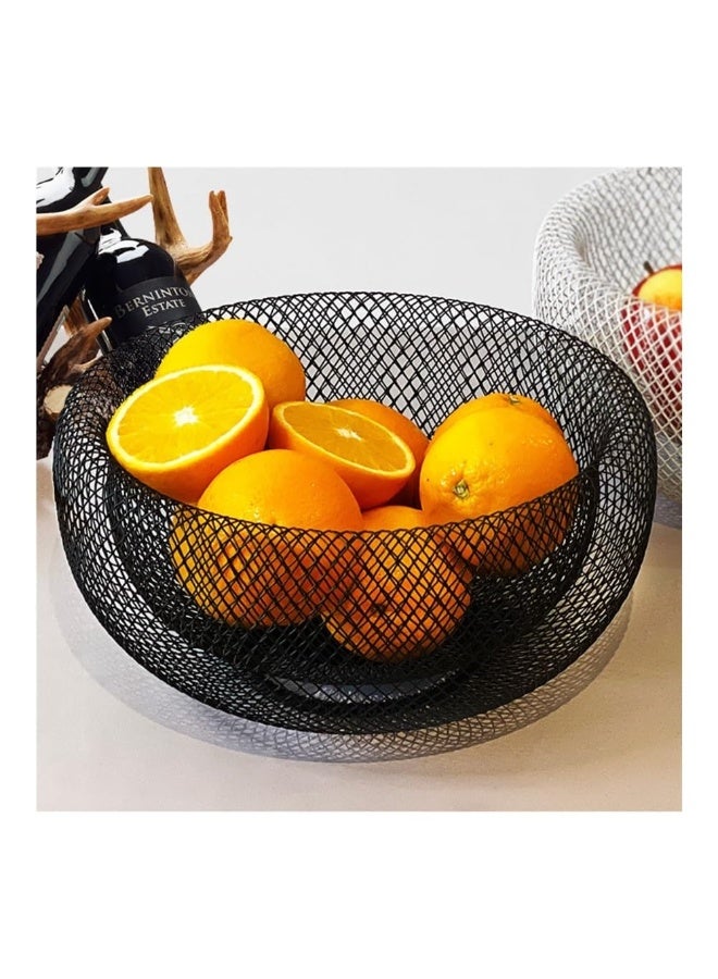 Metal Mesh Countertop Fruit Basket Bowl Stand, Black, 10 Inch - Image 5