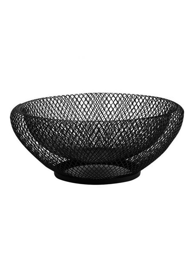 Metal Mesh Countertop Fruit Basket Bowl Stand, Black, 10 Inch - Image 1