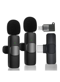 K9 2in1 Bluetooths Mic K9 Wireless Collar Microphone Dual Lapel Lavalier Mic for Noise Reduction Vlogging Interview Live Streaming YouTube Video Broadcast With 2 Mic Receiver for iPhone and Android  - Image 2