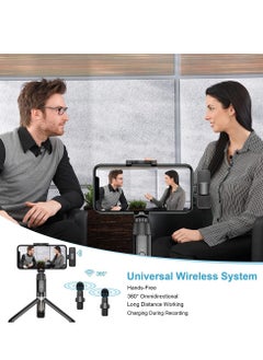 K9 2in1 Bluetooths Mic K9 Wireless Collar Microphone Dual Lapel Lavalier Mic for Noise Reduction Vlogging Interview Live Streaming YouTube Video Broadcast With 2 Mic Receiver for iPhone and Android  - Image 3