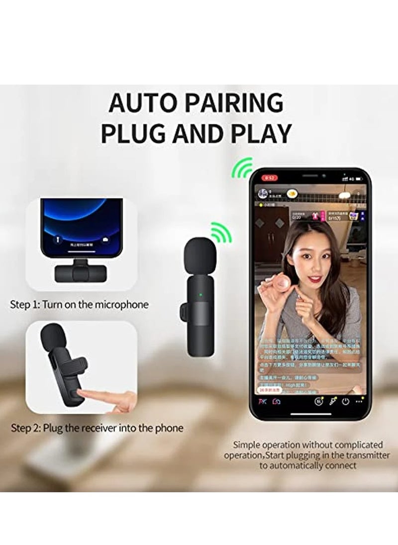 K9 - 2in1 Bluetooths Mic K9 Wireless Collar Microphone Dual Lapel Lavalier Mic for Noise Reduction Vlogging Interview Live Streaming YouTube Video Broadcast With 2 Mic Receiver for iPhone and Android - Image 1
