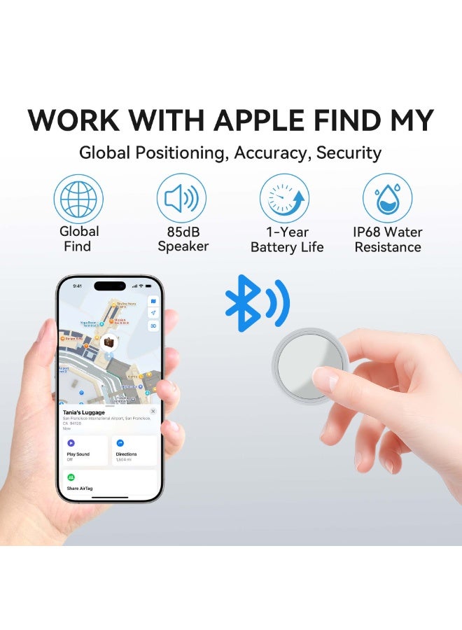 فو ميالتكنولوجيا المحدودة علامات تتبع تعمل مع خاصية البحث (Find My) من أبل (لـ iOS فقط)، قابلة للاستبدال لمدة عام، بوابات ذكية للعثور على المفاتيح والأمتعة والحقائب وما إلى ذلك. - Image 2