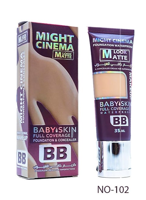 BB Cream And Concealer 2 In 1 Matte  Might Cinema, Shade 102