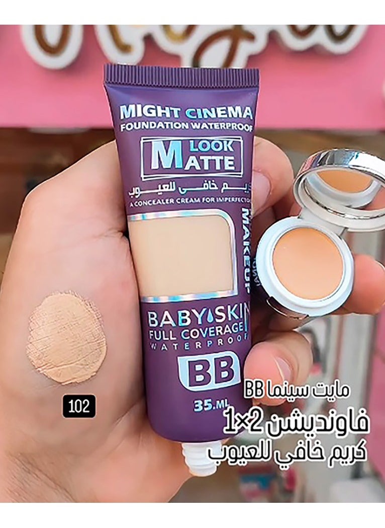 Might Cinema - BB Cream And Concealer 2 In 1 Matte  Might Cinema, Shade 102 - Image 1