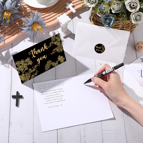 Fumete 50 Set Funeral Thank You Cards with Envelopes and Stickers Thank You Sympathy Cards with Meaningful Message Bereavement for Funeral Family Loved Ones Celebration of Life(Cherry Blossom) - Image 5