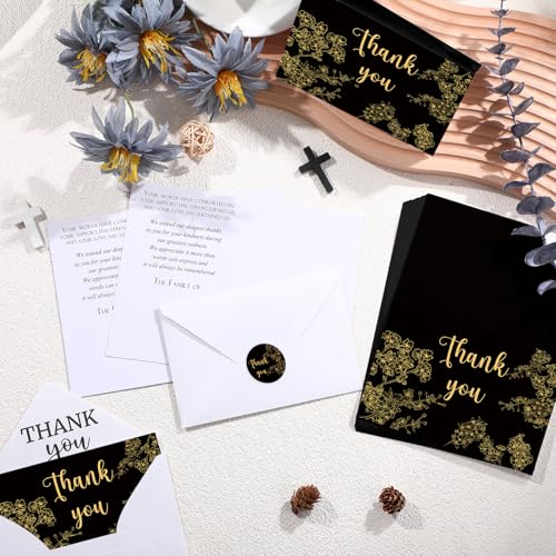 Fumete 50 Set Funeral Thank You Cards with Envelopes and Stickers Thank You Sympathy Cards with Meaningful Message Bereavement for Funeral Family Loved Ones Celebration of Life(Cherry Blossom) - Image 4