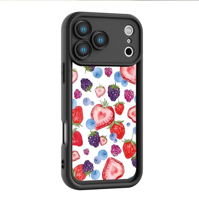 Apple iPhone 17 Pro Max phone case with strawberry fruit black cartoon creative design drop-proof soft case - Image 3