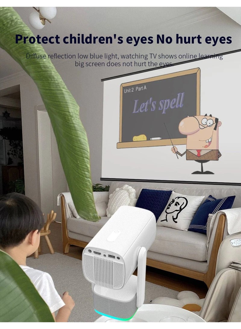 BlueFire Portable Smart Projector HDMI 4K Support Android 11 Dual WiFi Pan Tilt Auto Keystone White - Image 5