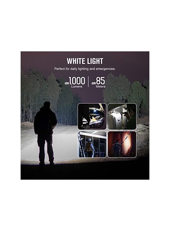 OLIGHT Arkfeld UV LED Flashlight with White Light & UV Light 365nm Black Light, Portable UV Flashlight, EDC Flashlight for Outdoor, Home,Dog Urine/Rug Stains/Hotel Cleanliness Detection（Black） - Image 3