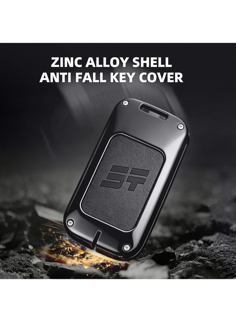 Adando Car Key Shell Case for Jetour G700 2025-2026 Models, Zinc Alloy & PU Protective Smart Key Cover, Full Protection Key Fob Housing[Ring] (Brown) - Image 5