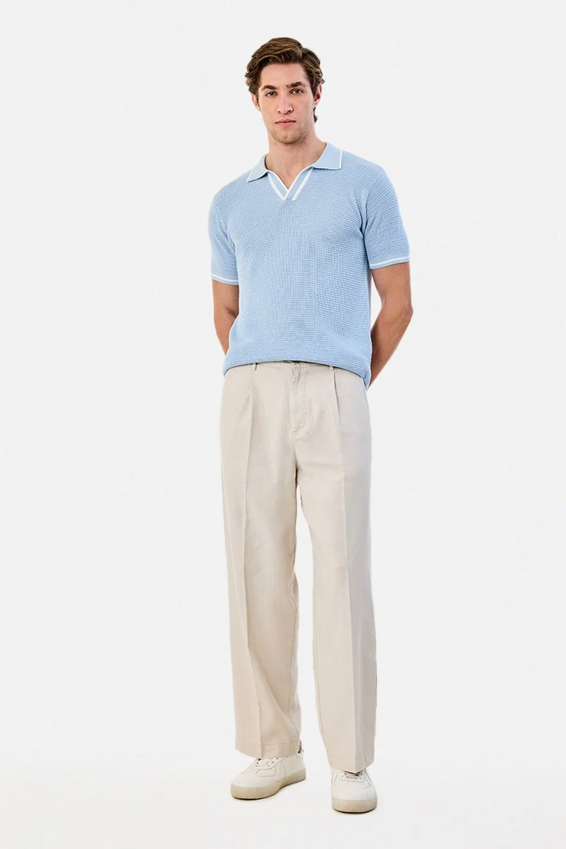 سنيتش 100% Cotton Knitted Polo T-Shirt