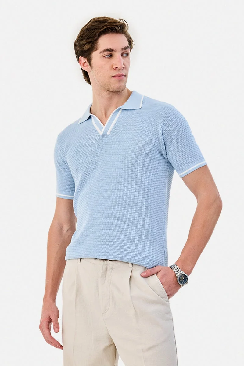 سنيتش 100% Cotton Knitted Polo T-Shirt