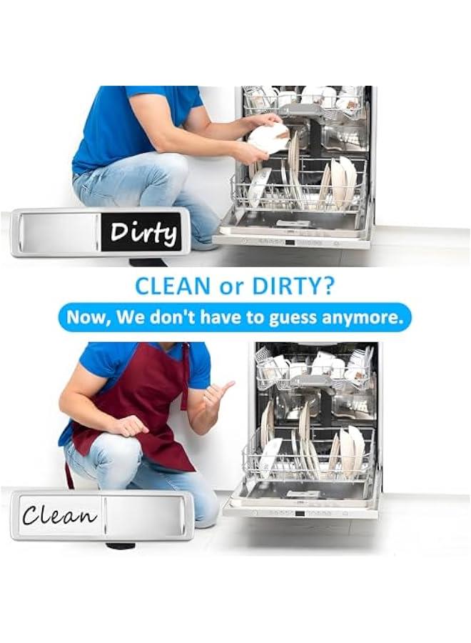 Dishwasher Magnet Clean Dirty Sign, Slide Strong Clean and Dirty Magnet Indicator for Dishwasher, Non-Scratch, Easy to Read, Self-Adhesive Stickers for Non-Magnetic Dishwasher（Black White） - Image 5