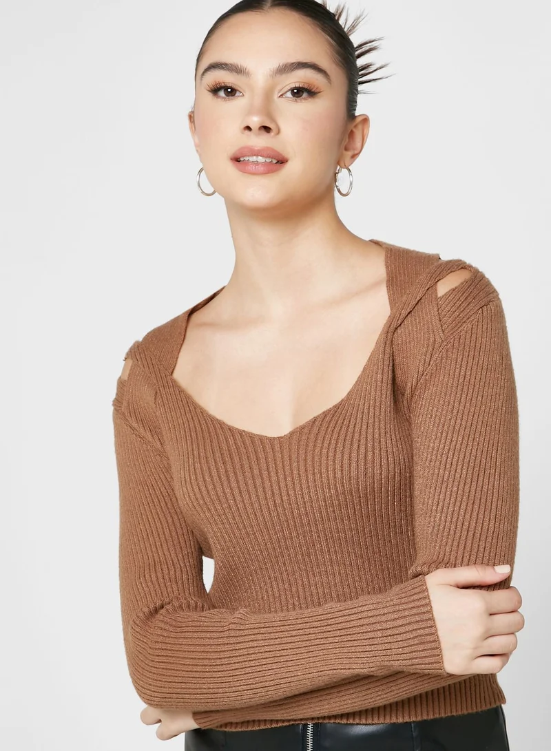 Ginger Ribbed Knit Sweater