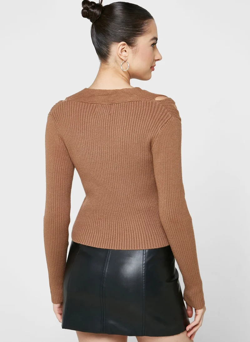 Ginger Ribbed Knit Sweater