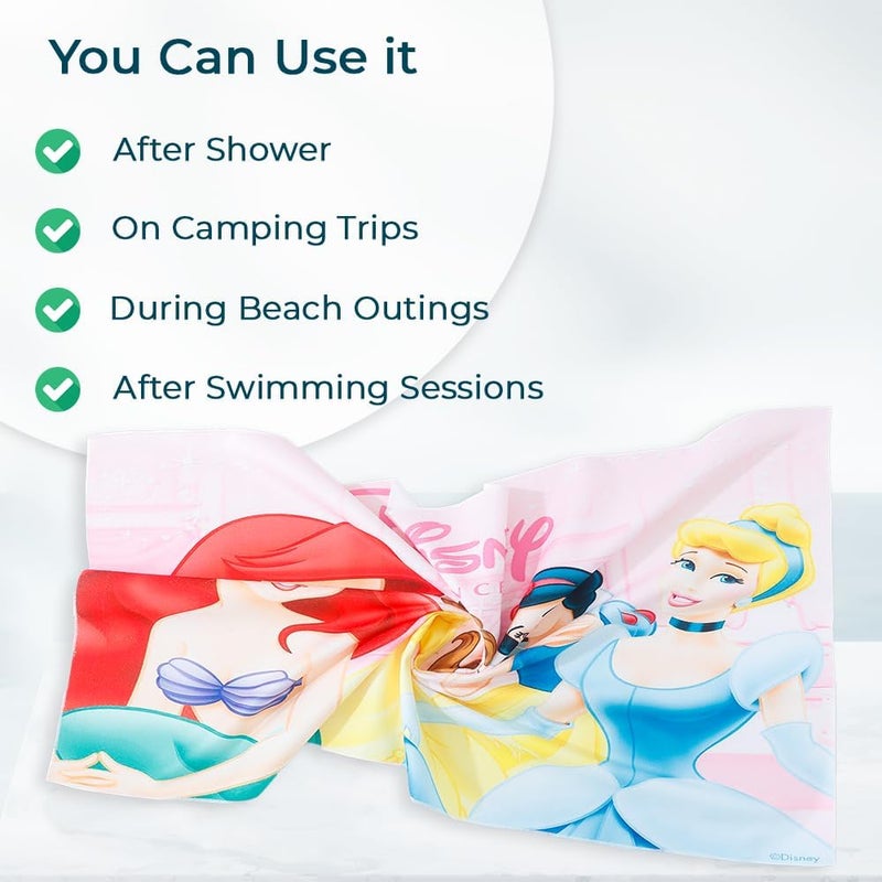 Kuber Industries Kuber Industries Disney Princess Microfiber Soft Kids Bath Towel (Multi)  - Image 4