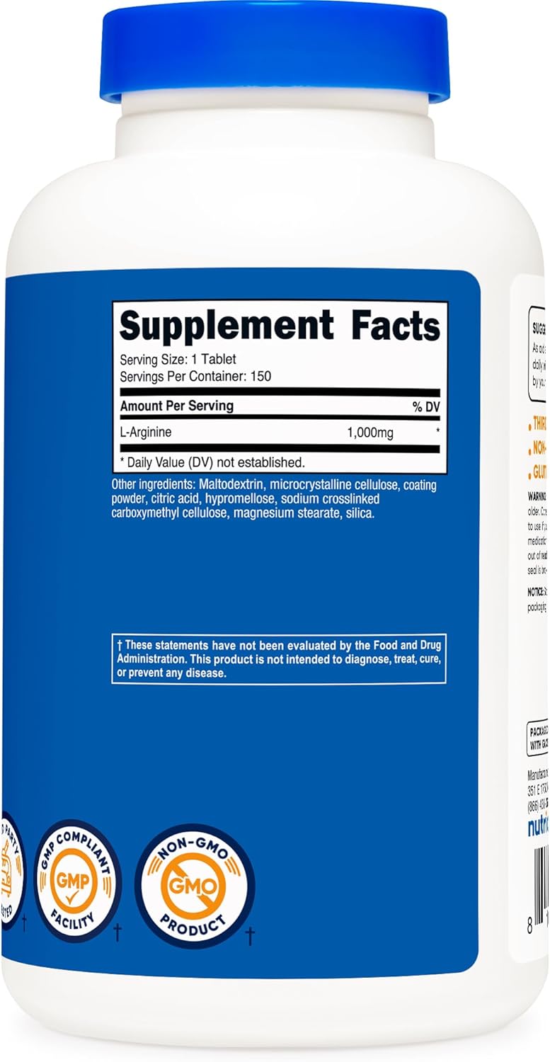 Nutricost أقراص نوتريكوست لارجينين 1000 ملغ 150 قرص - Image 5