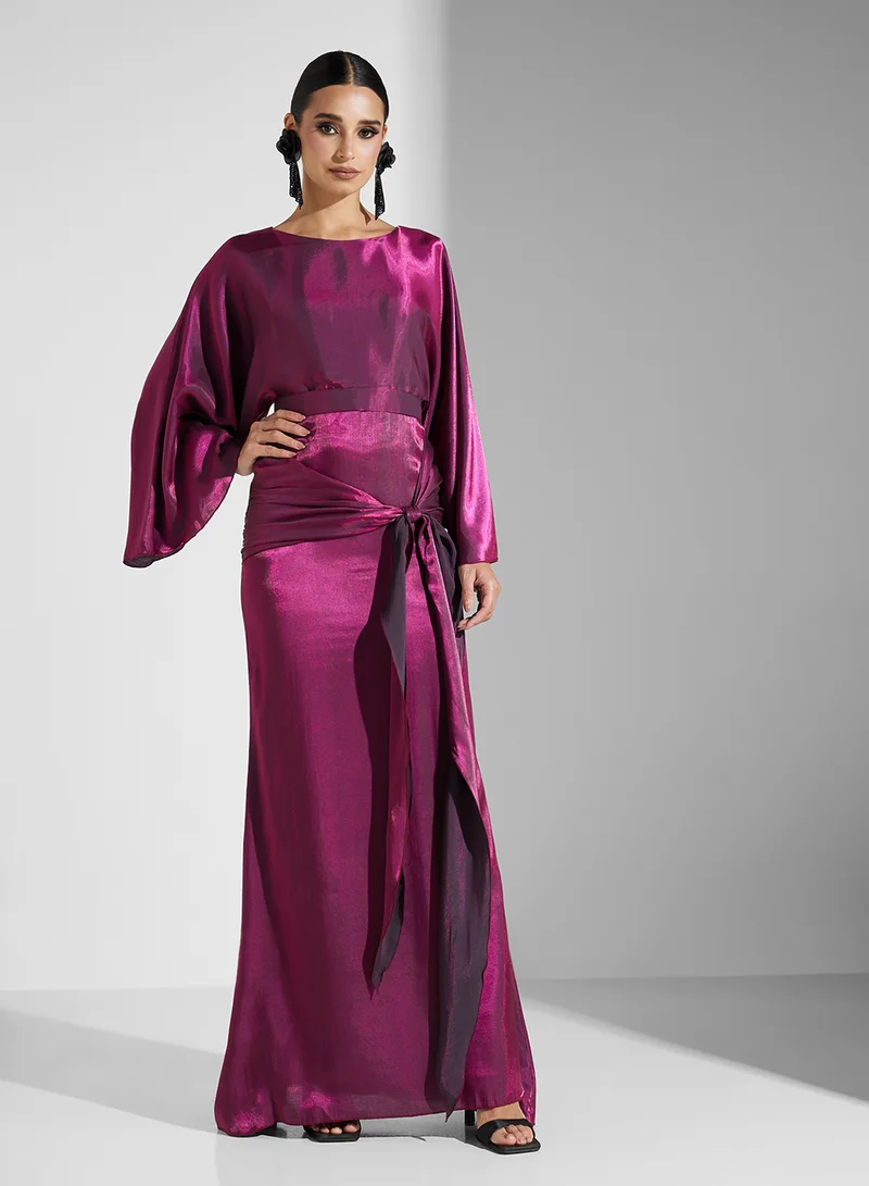 Golden Apple Belted Evening Dress