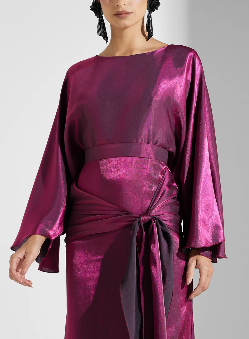 Golden Apple Belted Evening Dress