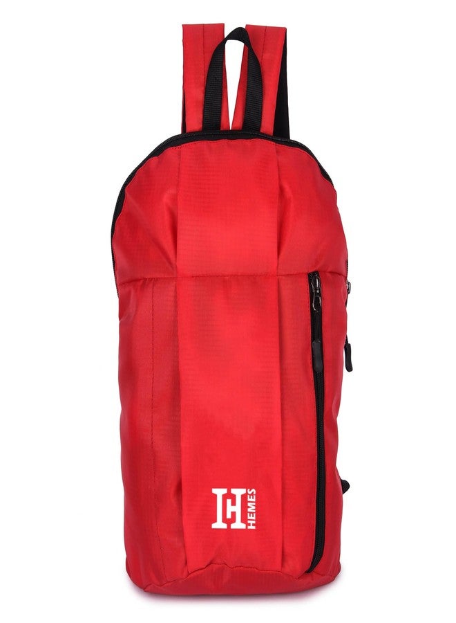H-HEMES Small 12L Mini Bag for Daily Use 1 Main Compartment With Front Zip Pocket (Red) - Image 1
