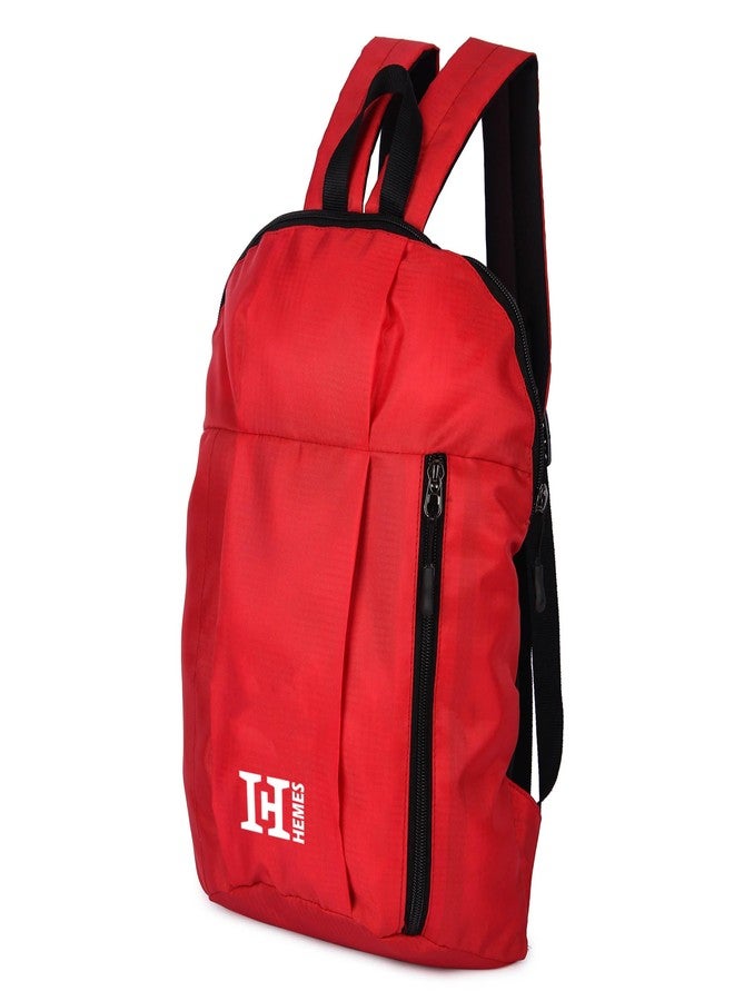 H-HEMES Small 12L Mini Bag for Daily Use 1 Main Compartment With Front Zip Pocket (Red) - Image 5