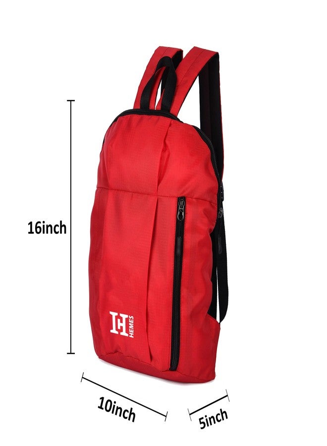 H-HEMES Small 12L Mini Bag for Daily Use 1 Main Compartment With Front Zip Pocket (Red) - Image 3