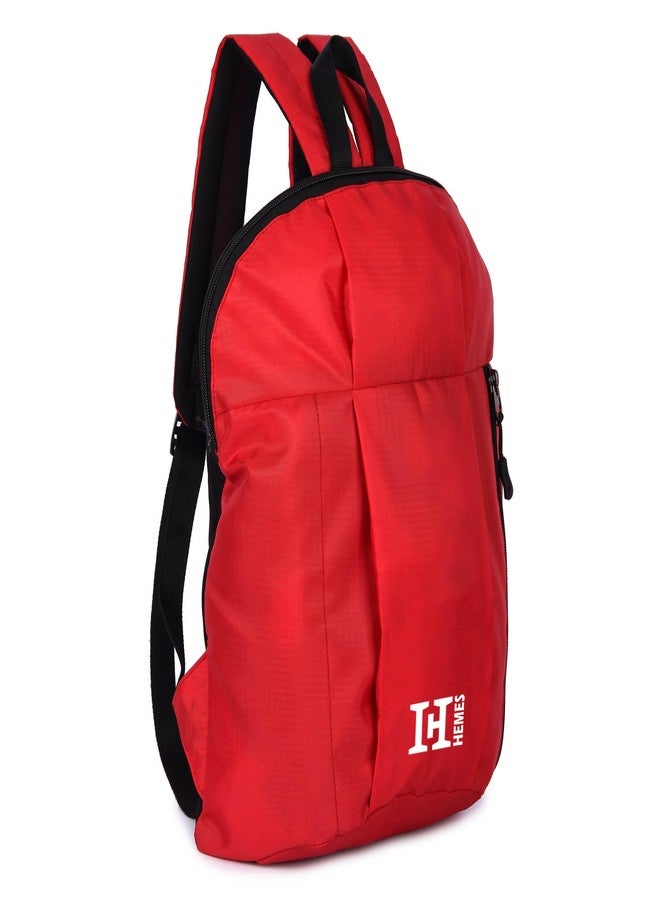 H-HEMES Small 12L Mini Bag for Daily Use 1 Main Compartment With Front Zip Pocket (Red) - Image 4