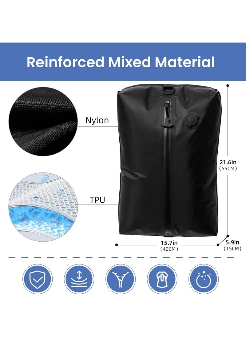 Ru syanl - TPU Vacuum Bag for Travel - Reusable Compression Bag with Waterproof Zipper Save Space for Suitcase Backpack and Carry on (16L Capacity) - Image 1