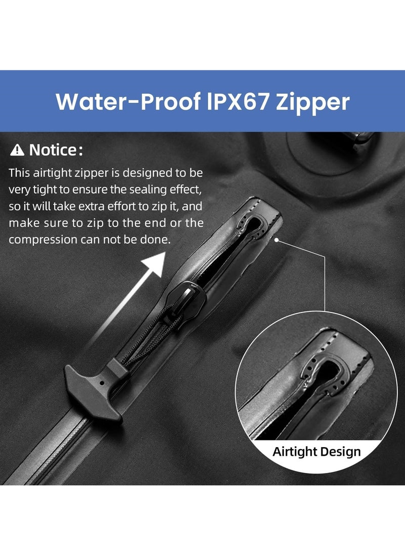 Ru syanl - TPU Vacuum Bag for Travel - Reusable Compression Bag with Waterproof Zipper Save Space for Suitcase Backpack and Carry on (16L Capacity) - Image 1