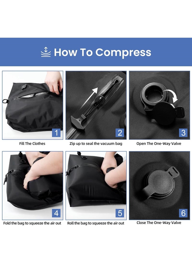 Ru syanl - TPU Vacuum Bag for Travel - Reusable Compression Bag with Waterproof Zipper Save Space for Suitcase Backpack and Carry on (16L Capacity) - Image 1