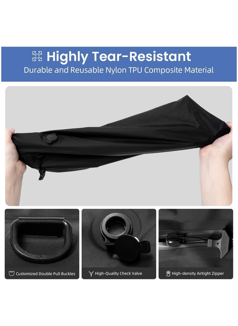 Ru syanl - TPU Vacuum Bag for Travel - Reusable Compression Bag with Waterproof Zipper Save Space for Suitcase Backpack and Carry on (16L Capacity) - Image 1