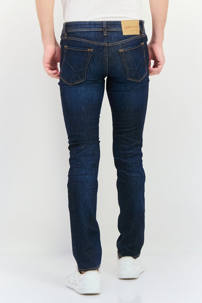 GAS Men Regular Fit Washed Stretchable Denim Jeans, Blue - Image 2