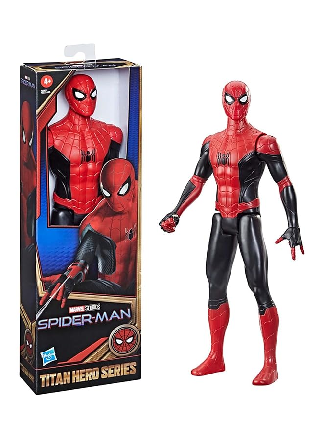 سبايدر مان شخصية تايتان هيرو سيريز 12 بوصة، بدلة سوداء وحمراء مستوحاة من فيلم للأطفال من سن 4 سنوات فما فوق، متعددة الألوان F2052 - Image 1