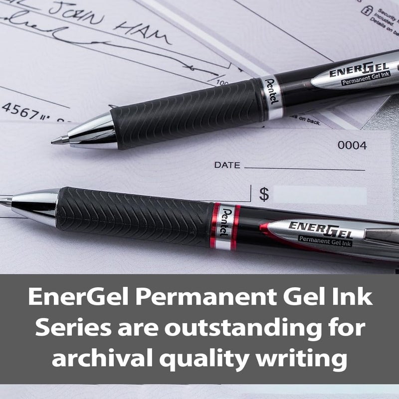 Pentel EnerGel Permanent Security Pen - Black (Pack of 12) - Image 3