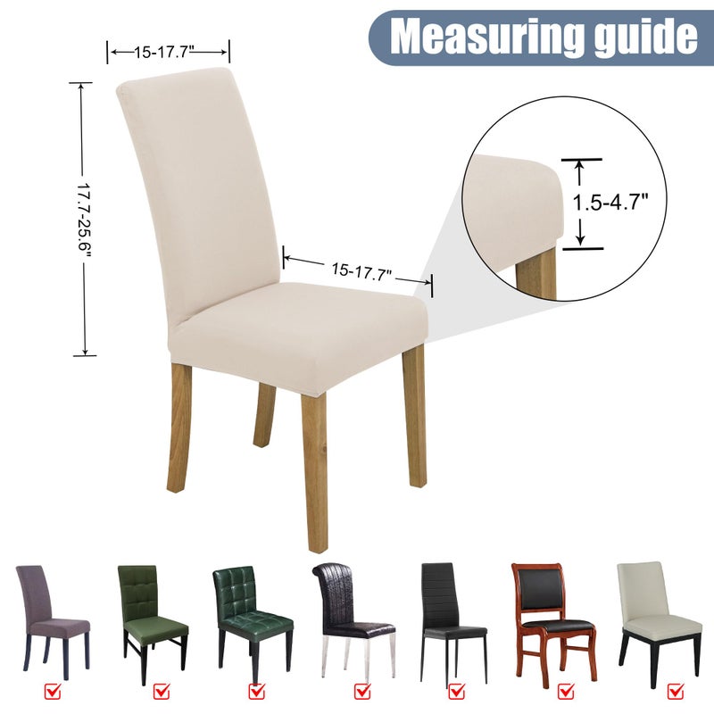 BIETYONE Chair Covers,Dining Room Chair Covers Set of 6,Stretch Kitchen Chair Cover,Washable Dining Chair Cover,Parsons Chair Slipcovers Protective,for Home,Restaurant,Banquet - Image 5
