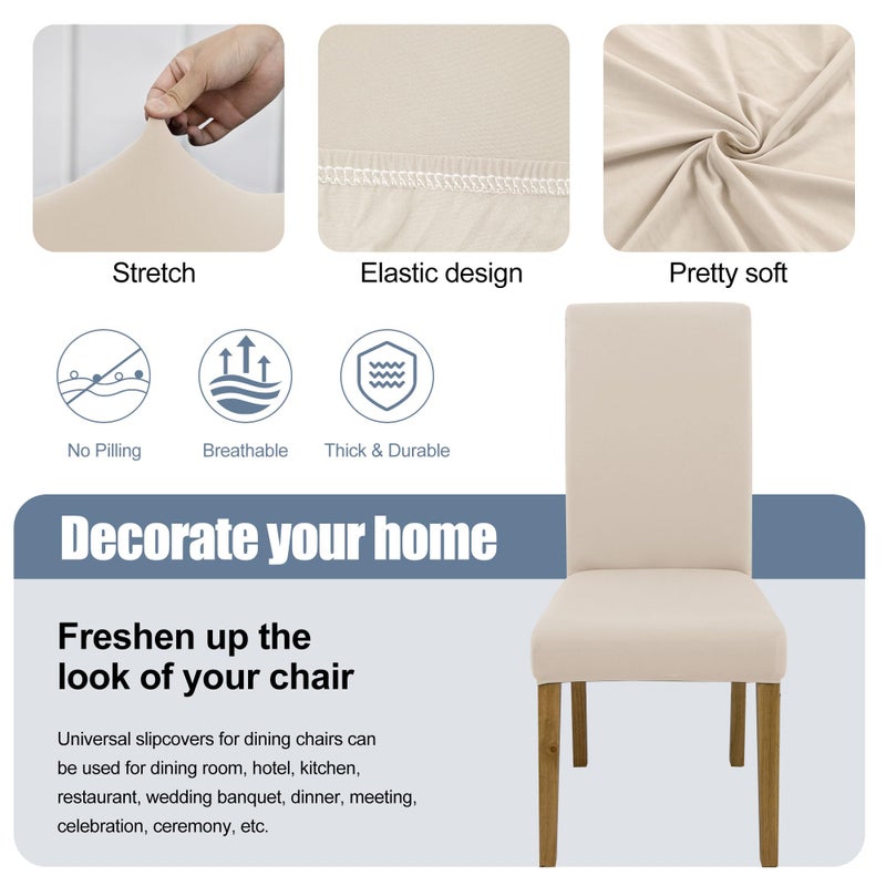BIETYONE Chair Covers,Dining Room Chair Covers Set of 6,Stretch Kitchen Chair Cover,Washable Dining Chair Cover,Parsons Chair Slipcovers Protective,for Home,Restaurant,Banquet - Image 3