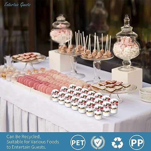 Songtaste 50 Pcs Disposable Plastic Cups,12 Oz Clear Plastic Parfait Cups with Dome Lids and No Hole,Dessert Yogurt Fruit Holders for Kids,Take Away Breakfast and Snacks,Cold Drinks,Ice Cream,Fruit - Image 3