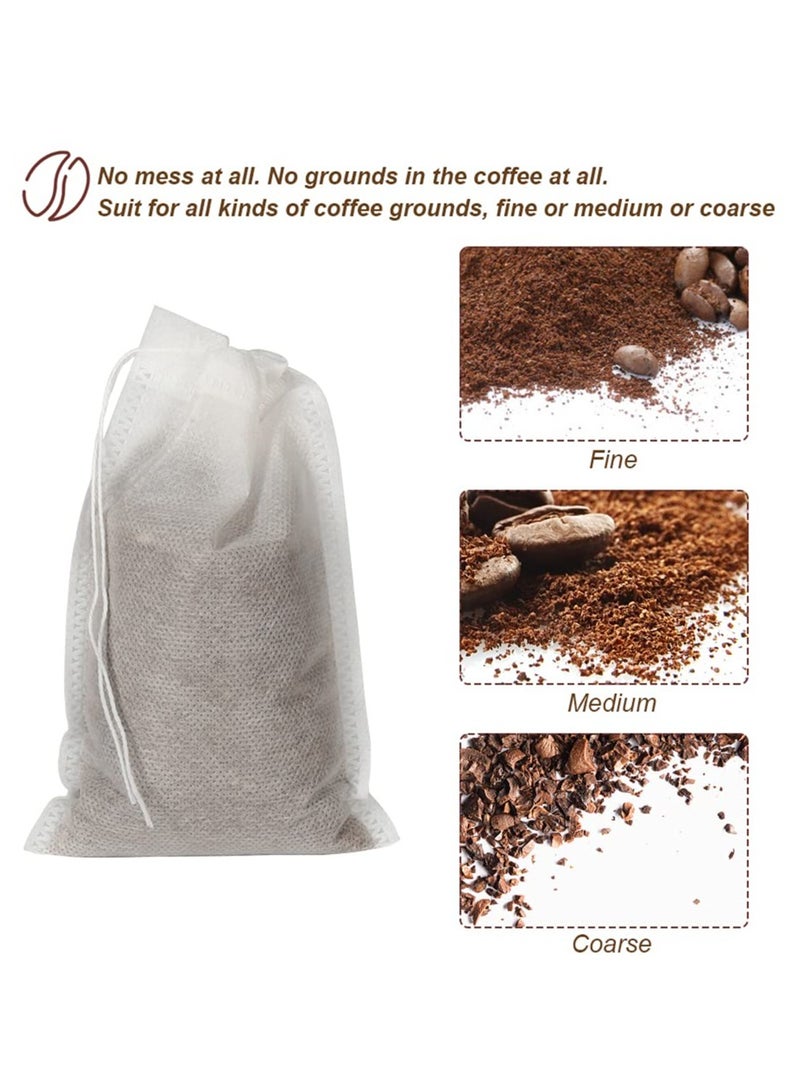 200pcs Cold Brew Bags,  Disposable Coffee Filter Bag Fine Mesh Brewing Drawstring Pouches for Iced Coffee Hot Tea Herb Spice  - Image 2