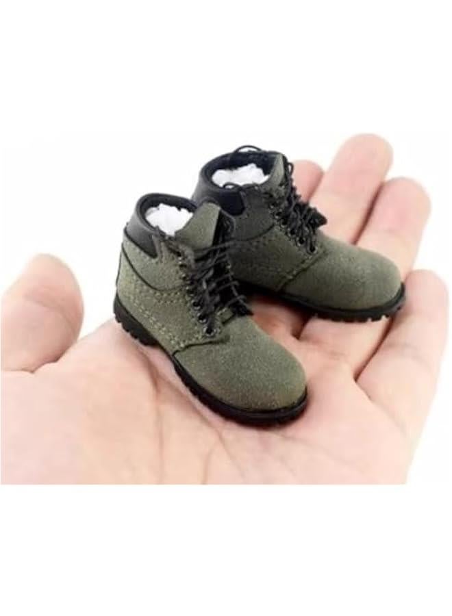 1/6 Scale Action Figure Accessory: Men's Hiking Boots Model for 12-inch Miniature Collectible Figure MDXF Army Green  - Image 3