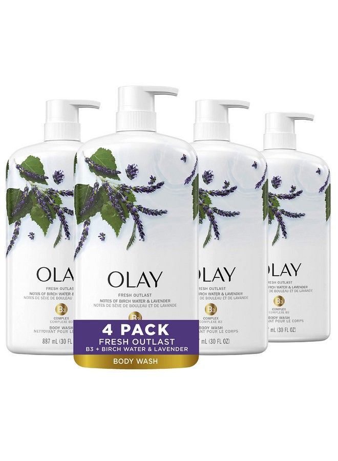 Olay Fresh Outlast Body Wash Birch Water & Lavender 30 Fl Oz Pack Of 4 - Image 2