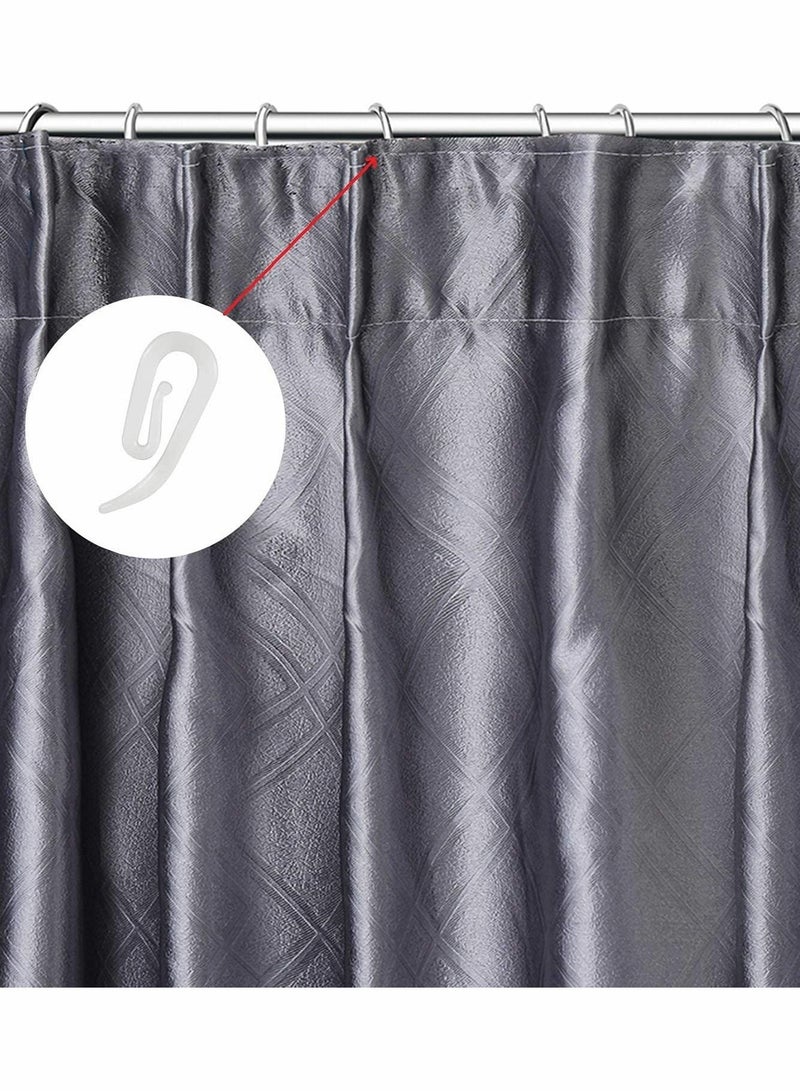 White Plastic Curtain Hooks for Door Curtain 100 Pcs - Image 2