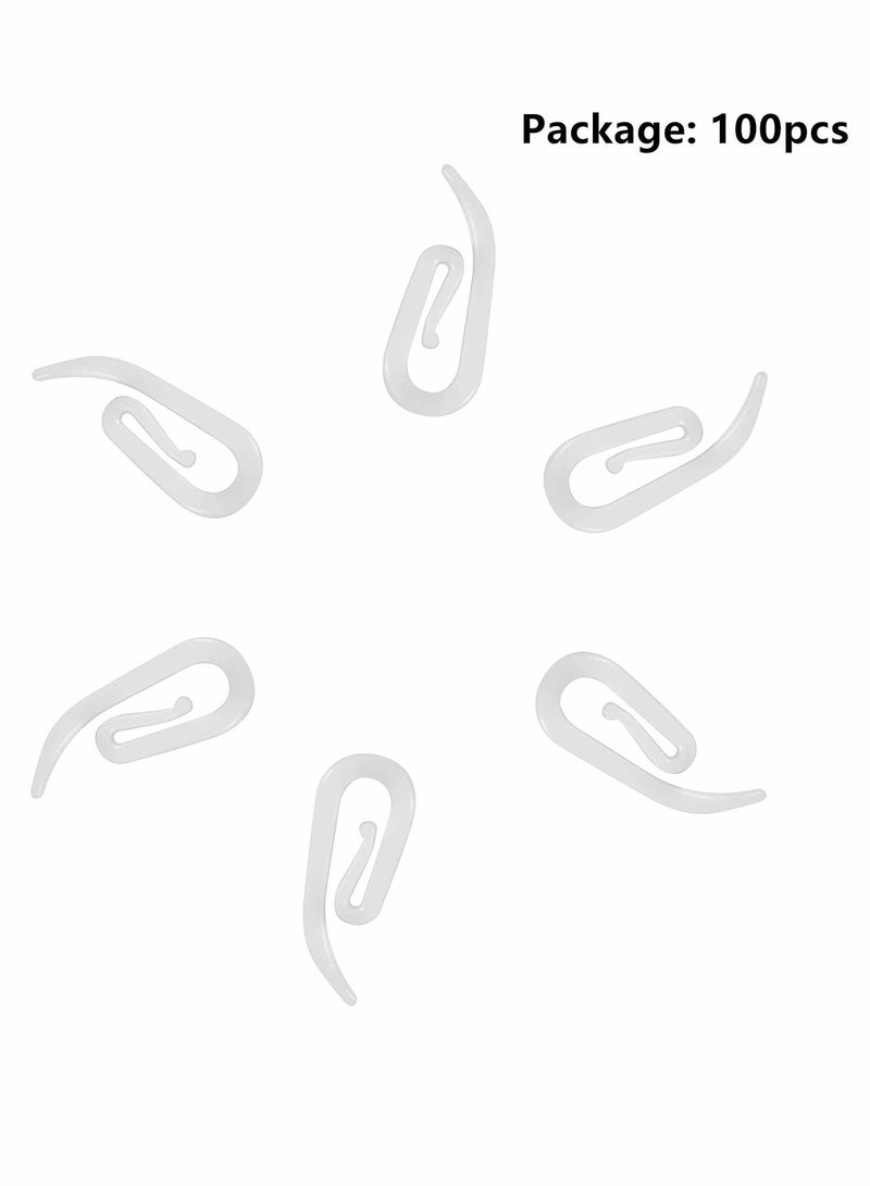 White Plastic Curtain Hooks for Door Curtain 100 Pcs - Image 5