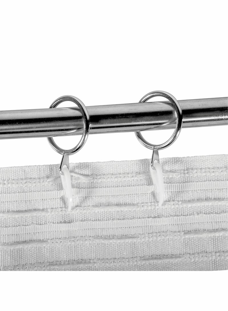 White Plastic Curtain Hooks for Door Curtain 100 Pcs - Image 3