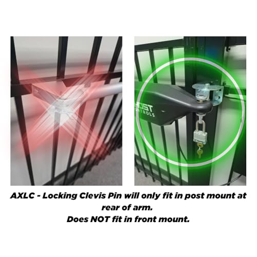 Ghost Controls AXLC Security Kit with 1 Clevis Pin Machined to Accept Padlock for Automatic Gate Opener Systems - Image 5